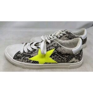 Steve‎ Madden Leopard Print Ramsey  Low-Top Sneaker Neon Star Womens Size 8 M